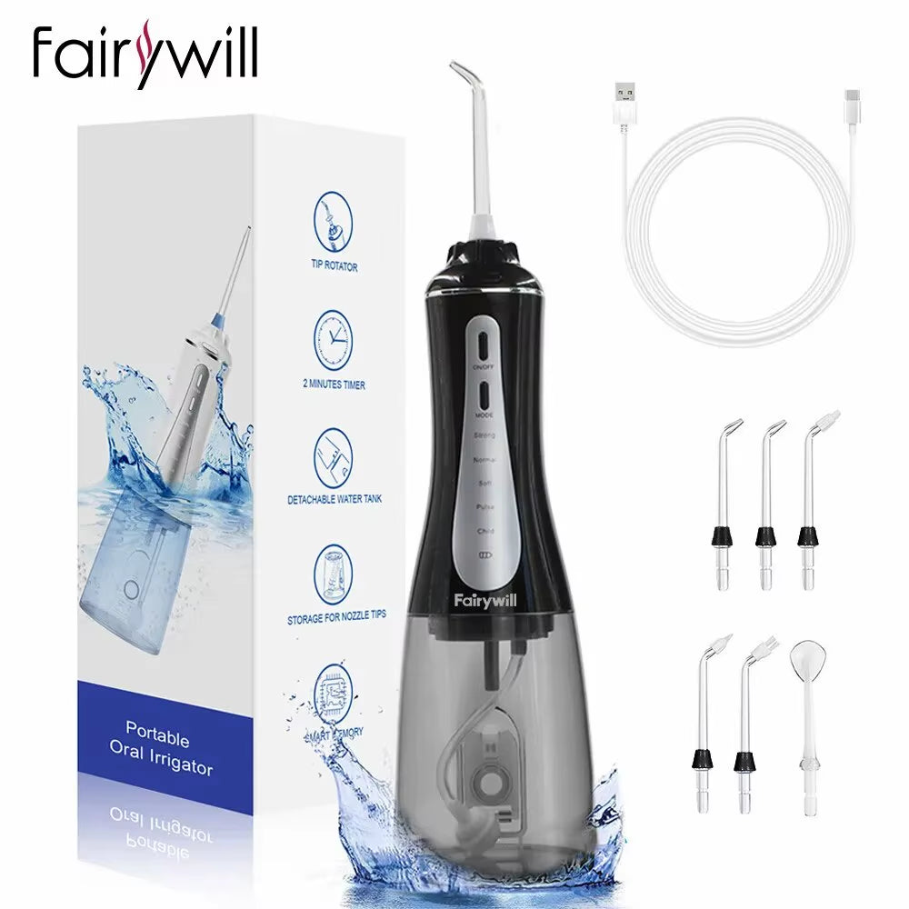 Powerful 5-Mode Oral Irrigator – Portable Water Flosser for Deep Cleaning | 350ML Tank, USB Rechargeable & Waterproof!