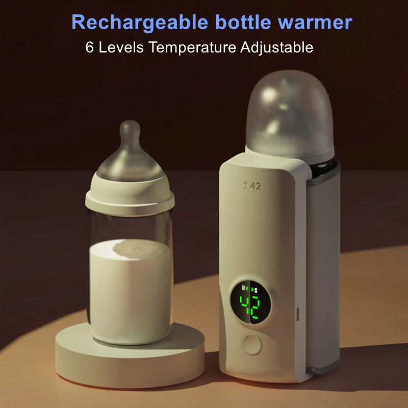 Portable Wireless Rechargeable Baby Bottle Warmer – USB Heating & Insulated Sleeve for Constant Temperature Milk