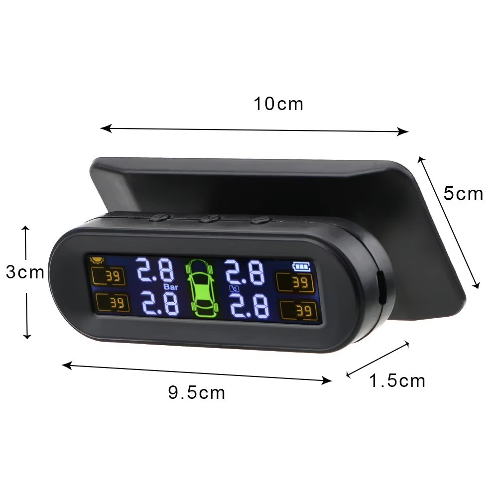 Wireless Tire Pressure Monitoring System (TPMS) – Real-Time Pressure & Temperature Alerts with 4 External Sensors