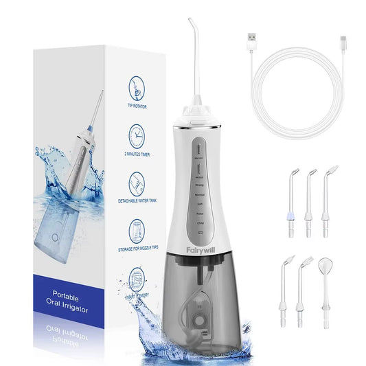 Powerful 5-Mode Oral Irrigator – Portable Water Flosser for Deep Cleaning | 350ML Tank, USB Rechargeable & Waterproof!