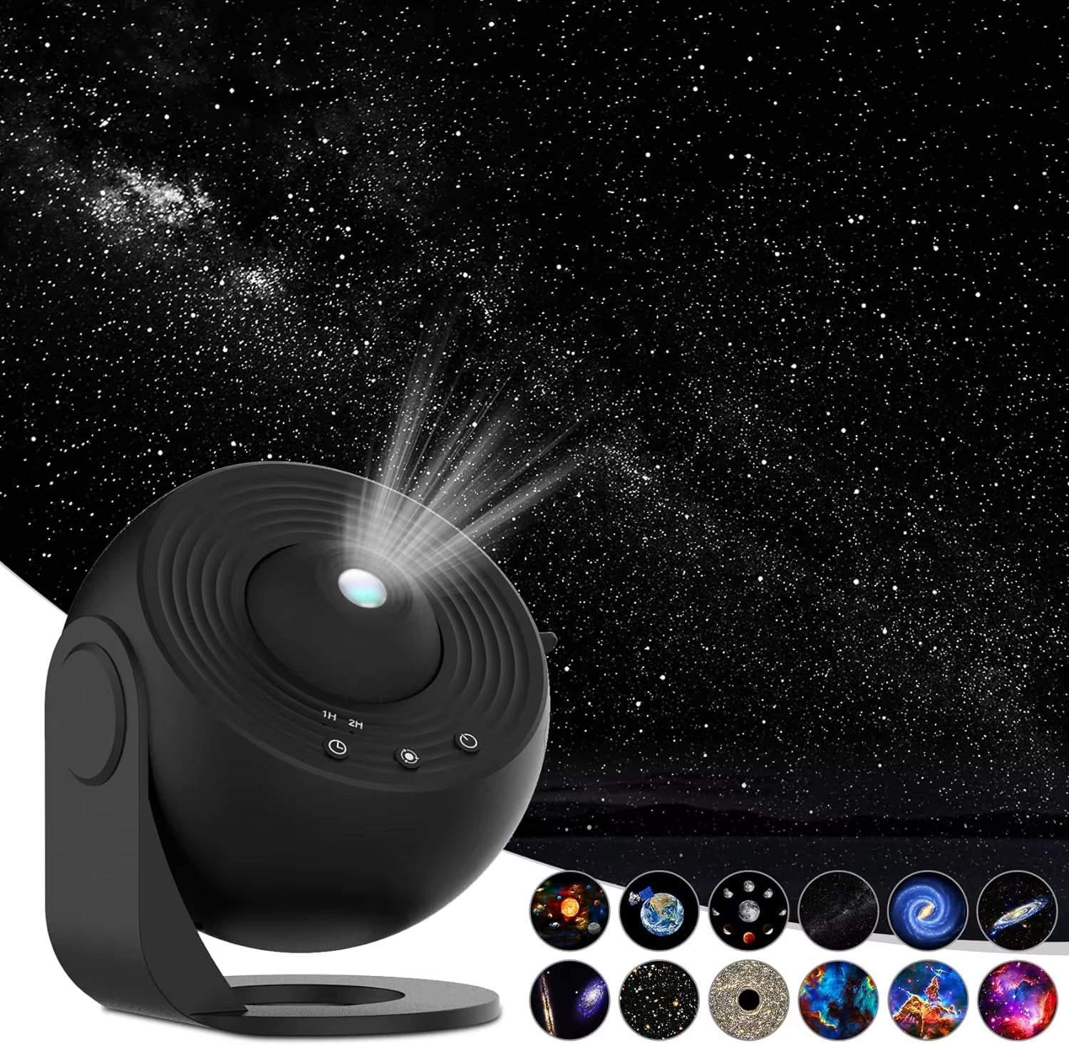 12-in-1 4K HD Star Projector Night Light – 360° Rotating Galaxy Lamp, Perfect for Kids' Rooms & Valentine’s Gifts