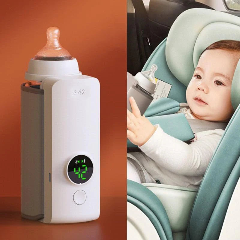 Portable Wireless Rechargeable Baby Bottle Warmer – USB Heating & Insulated Sleeve for Constant Temperature Milk