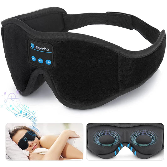 Bluetooth Sleep Mask with Headphones – 3D Eye Mask & HD Sound for Music & Relaxation